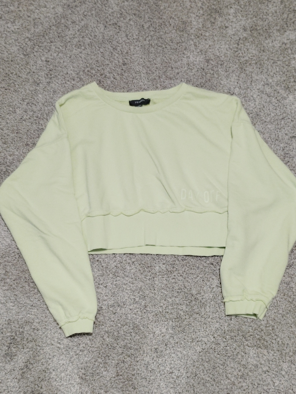 Primark Cropped Sweatshirt in Pale Lime